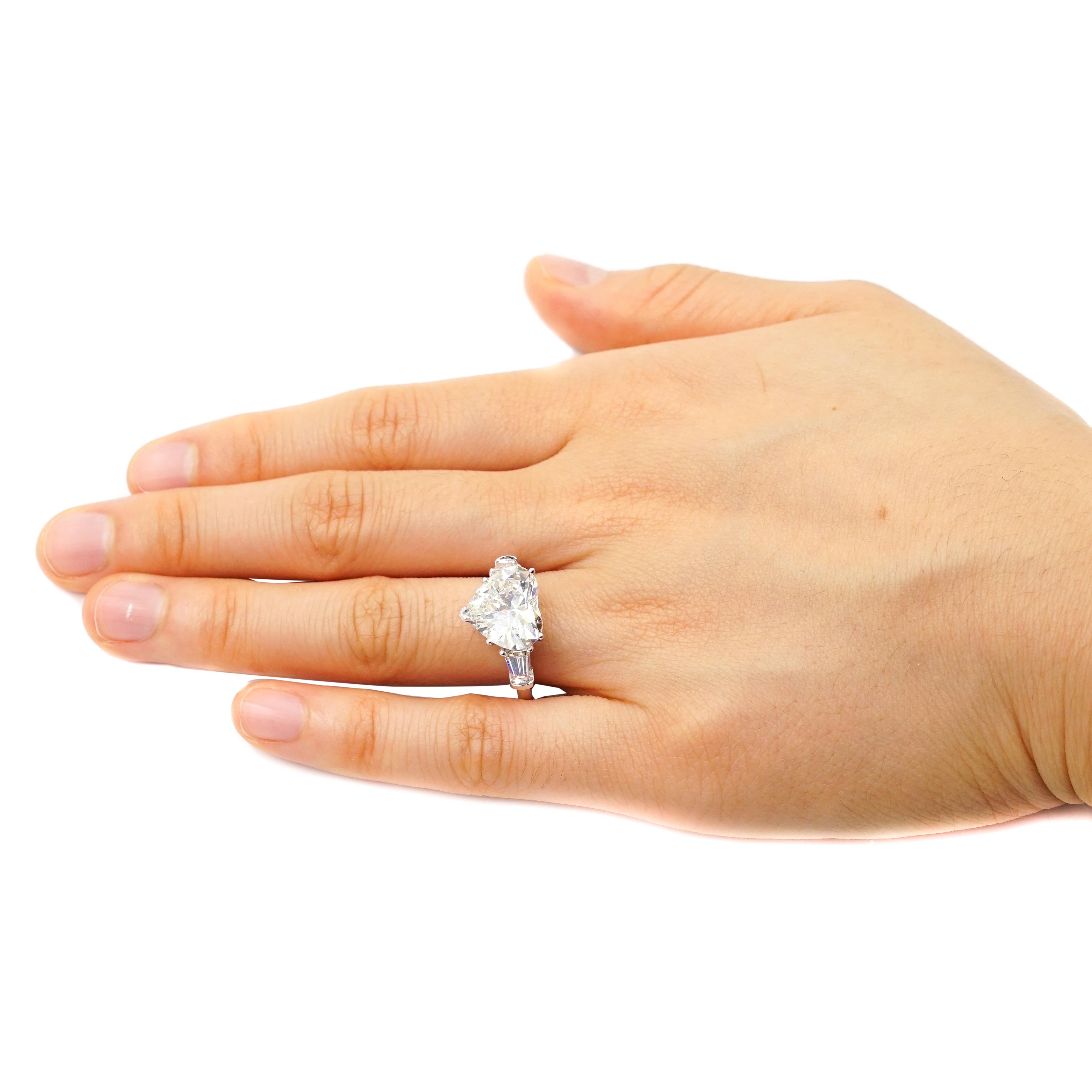 Certified 5.02 Carat Heart Shaped Diamond Platinum Engagement Ring 1