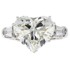 Certified 5.02 Carat Heart Shaped Diamond Platinum Engagement Ring