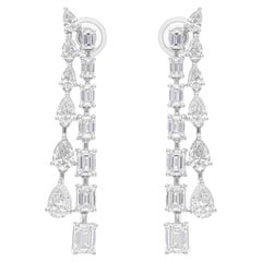 Orecchini a goccia con diamante naturale certificato da 5,10 carati in oro bianco 14 carati