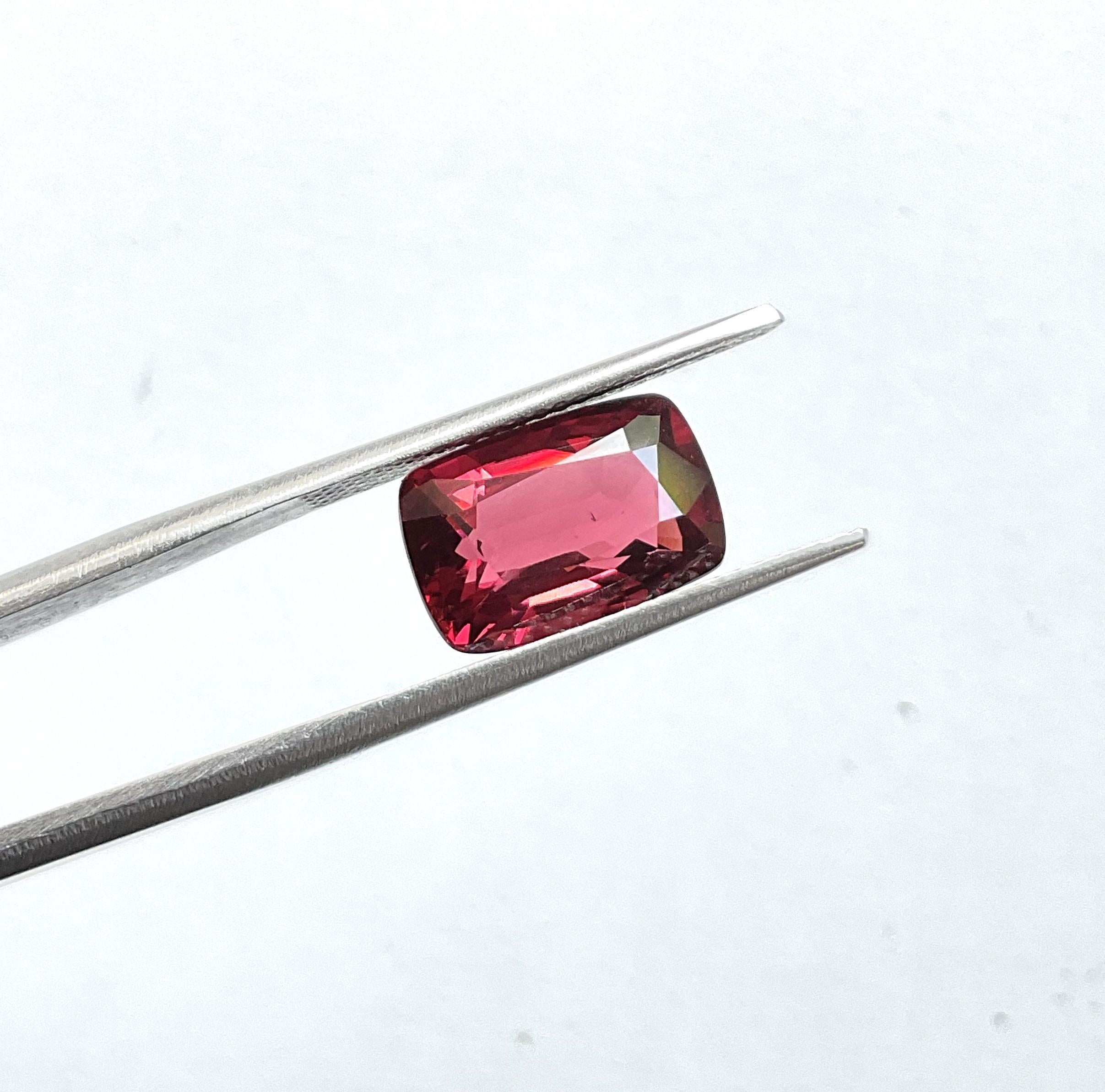 certified 5.11 carats burmese red spinel natural cushion cut stone natural gem For Sale 1