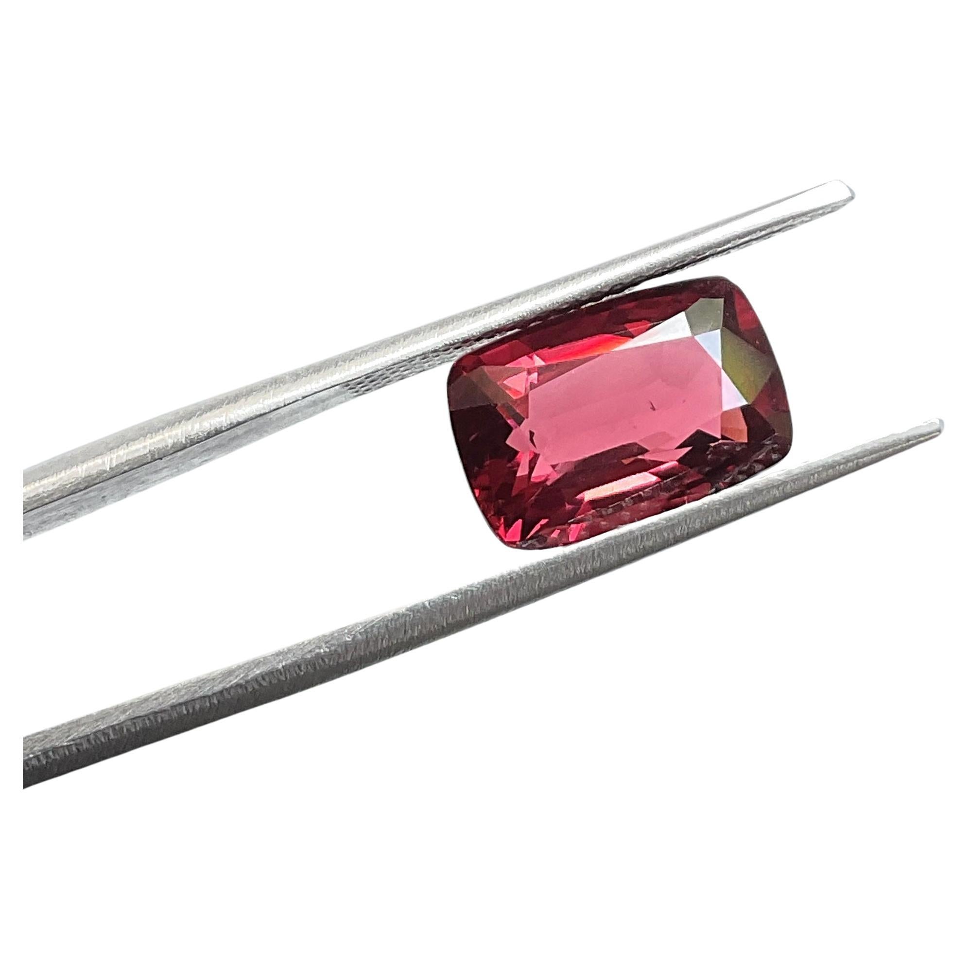 certified 5.11 carats burmese red spinel natural cushion cut stone natural gem For Sale