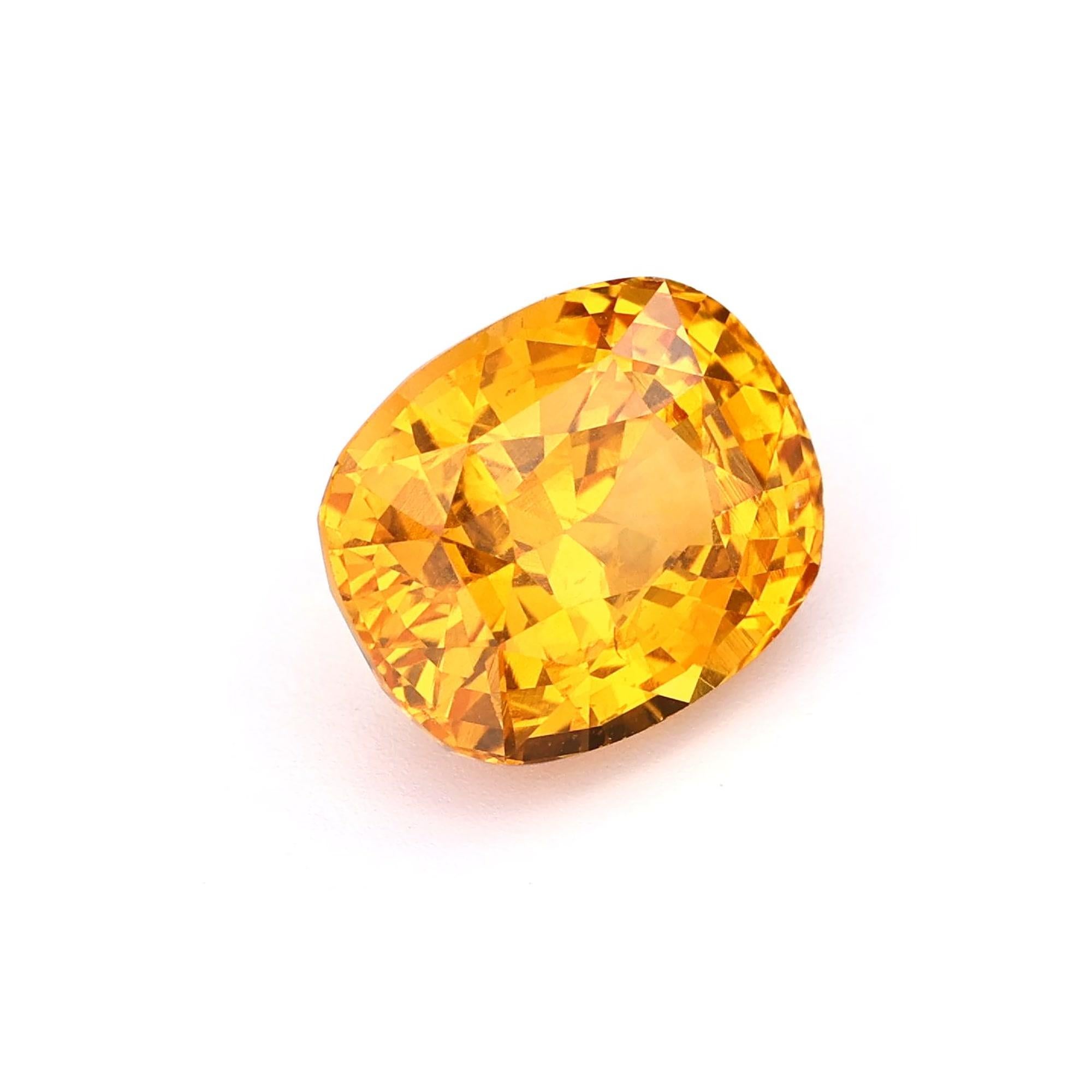 Zertifizierter 5,15 Karat natürlicher gelber Saphir Ceylon Origin Ring Stein im Angebot 5