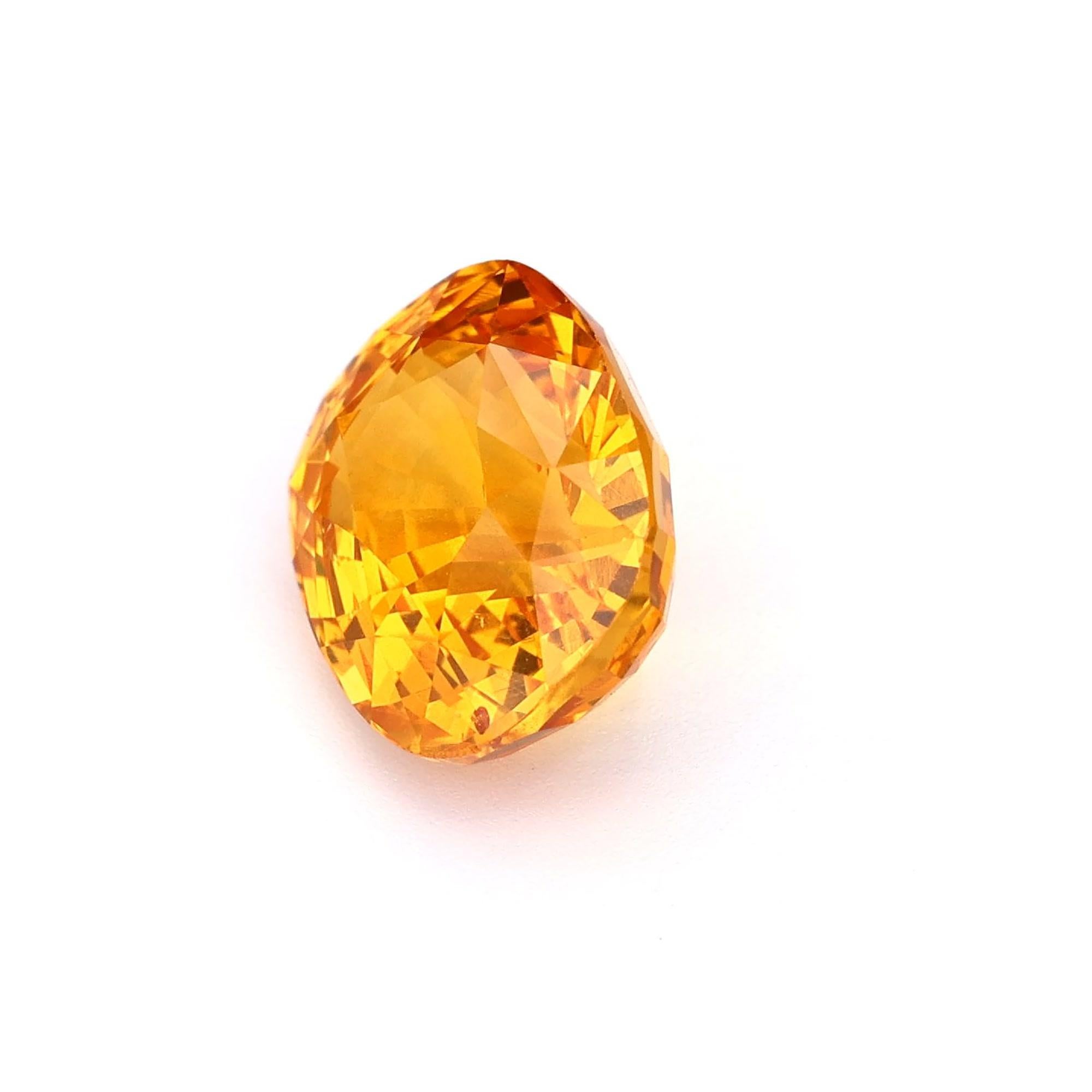 Pear Cut Certified 5.15 ct Natural Yellow Sapphire Ceylon Origin Ring Stone For Sale