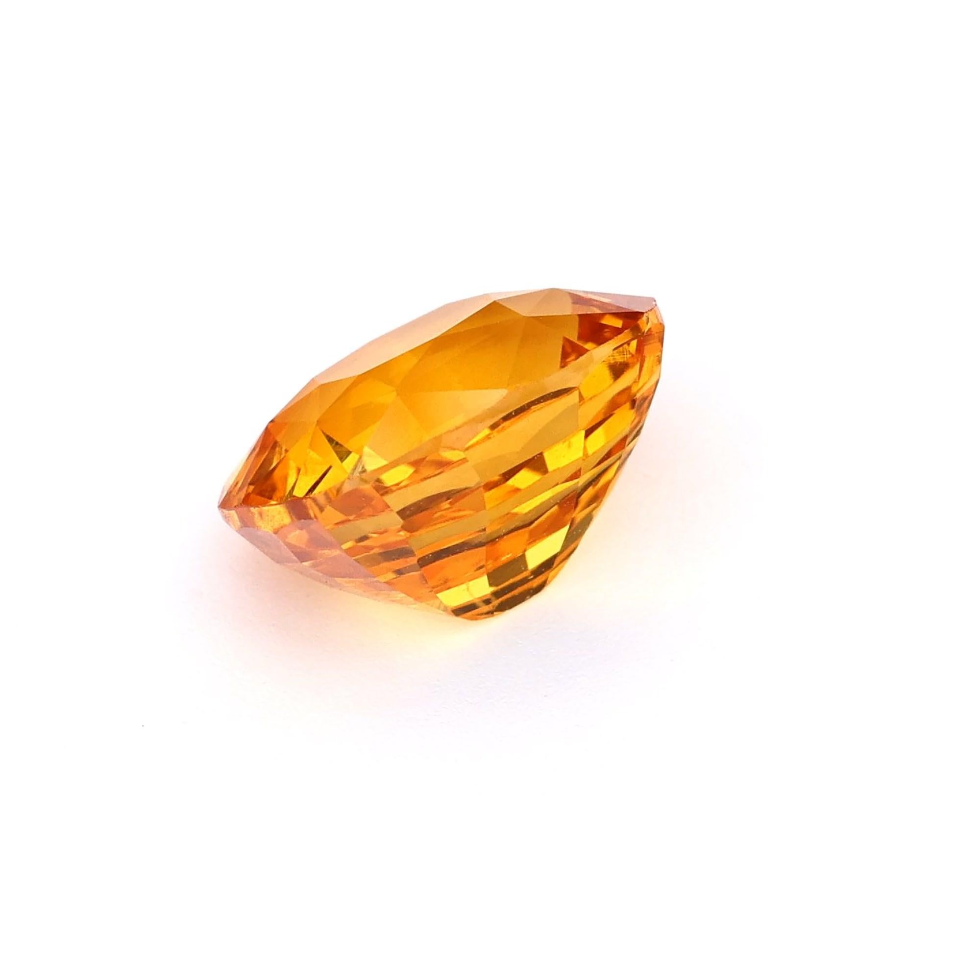 Women's or Men's Certified 5.15 ct Natural Yellow Sapphire Ceylon Origin Ring Stone For Sale