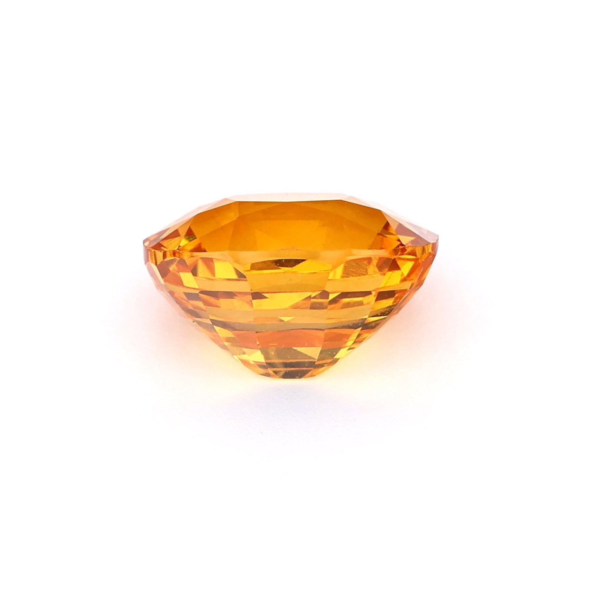 Certified 5.15 ct Natural Yellow Sapphire Ceylon Origin Ring Stone For Sale 1