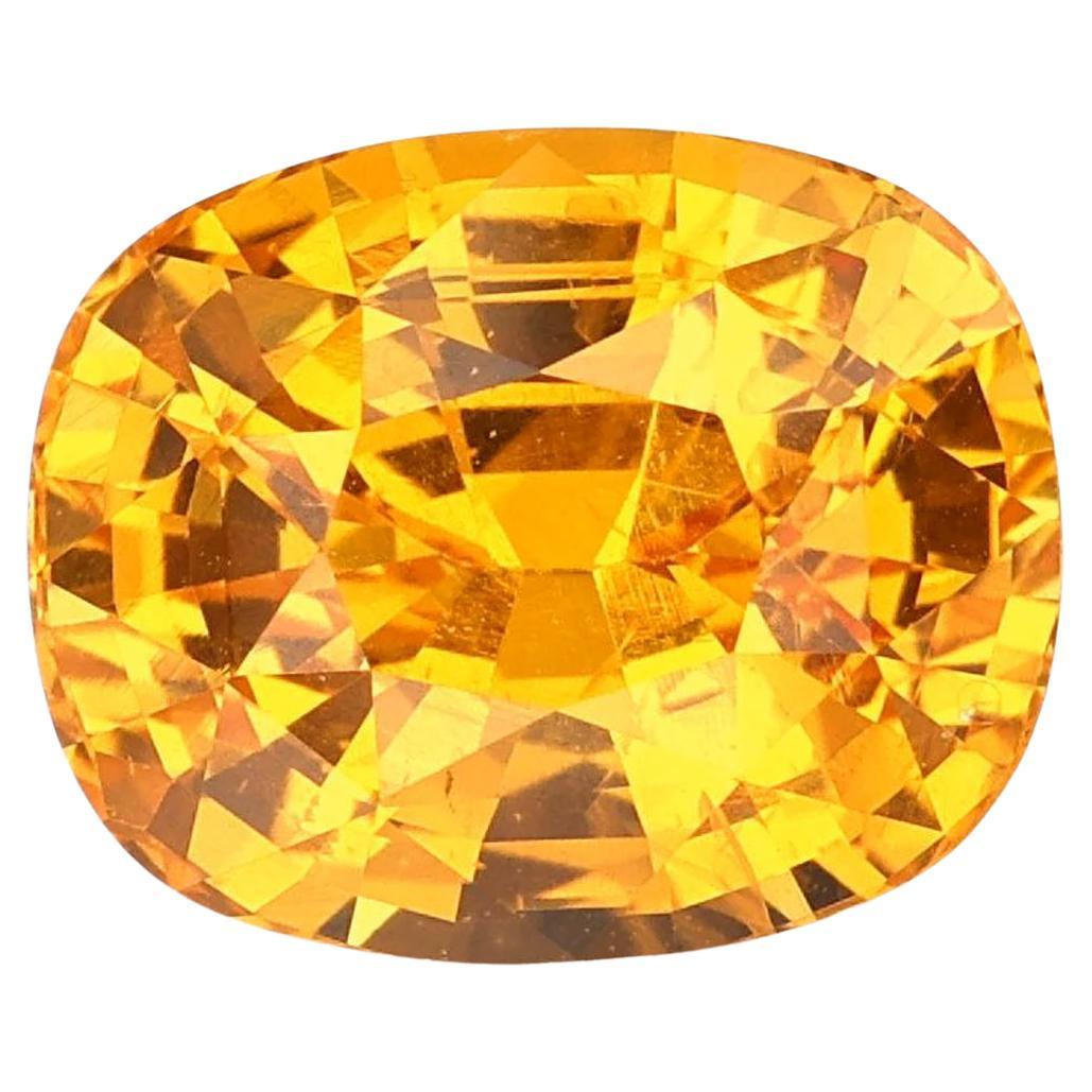 Zertifizierter 5,15 Karat natürlicher gelber Saphir Ceylon Origin Ring Stein im Angebot