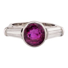 Certified 5.22 Ct Burma No heat Pink Diamond Sapphire Platinum Ring