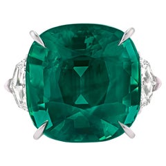 Certified 5.39 Carat Natural Green COLOMBIAN Emerald Ring