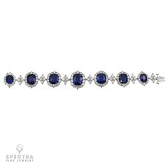 Spectra Fine Jewelry C.Dunaigre Certified Ceylon Sapphire Diamond Bracelet