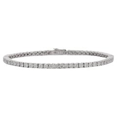 Zertifiziertes 5,5 CTW rundes Diamant-Tennisarmband in 18k Weißgold Hochzeitsgeschenk