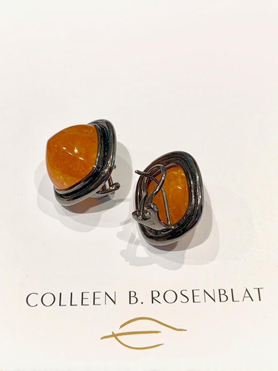Earrings in 18 carat blackened white gold with two mandarine garnet 56.65 ct.
Designed by Colleen B. Rosenblat.

