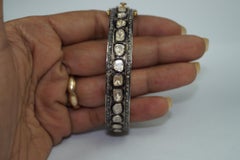 Certified 5.70 carat natural uncut Diamonds sterling silver Gold plated bracelet
