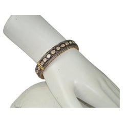 Bracelet plaqué or et argent sterling avec diamants naturels non taillés certifiés 5.70 carats