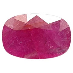 Certified 5.76 Carats Mozambique Ruby Cushion Faceted Cut stone No Heat Natural