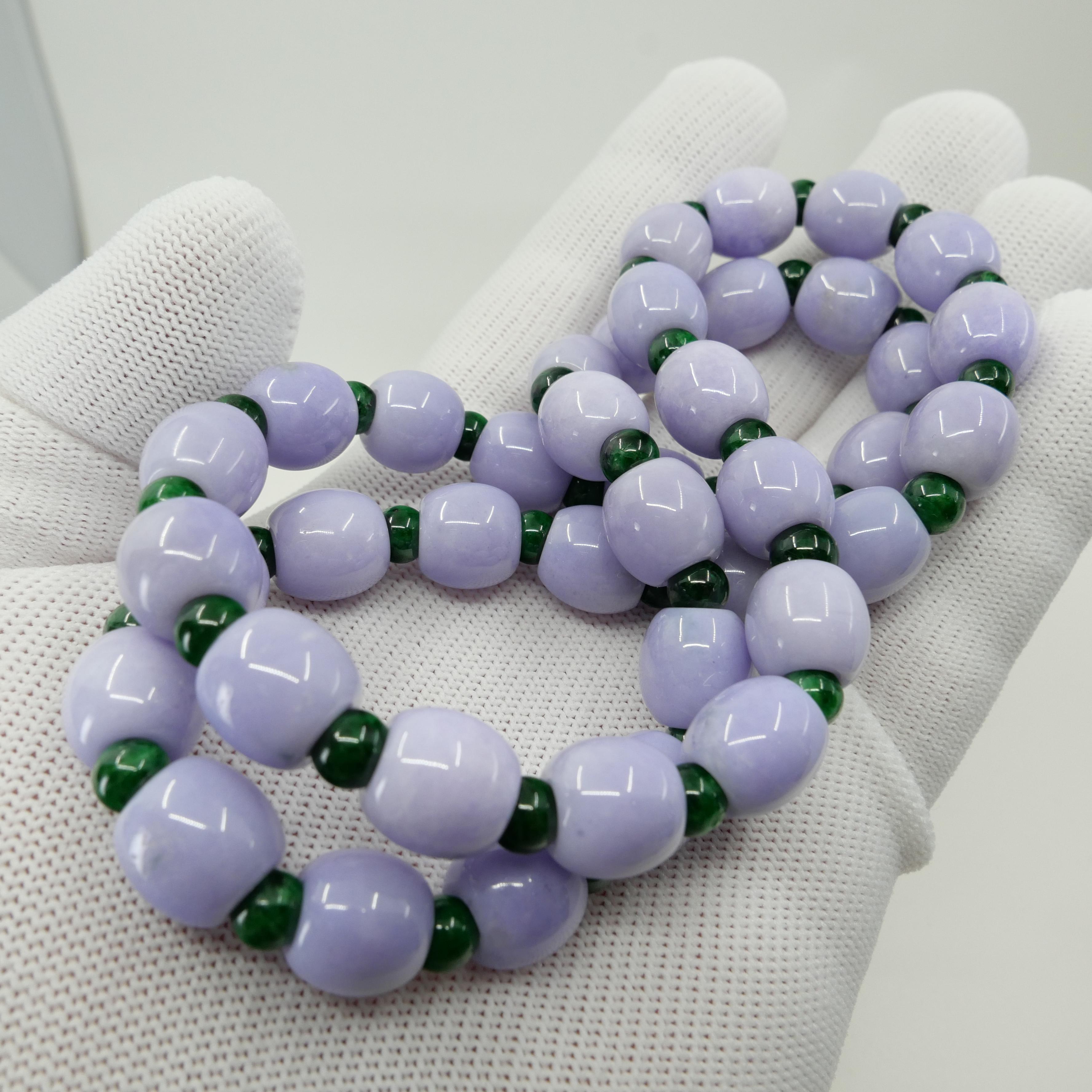 lavender jade bead necklace