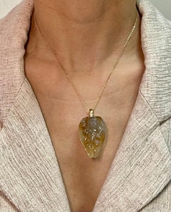 Certified Natural Jade 39mmx 25mm Cupid / Angel Drop Pendant Necklace. XXL