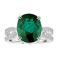 Bague en or certifiée avec tourmaline naturelle ovale de 5,97 carats et diamants