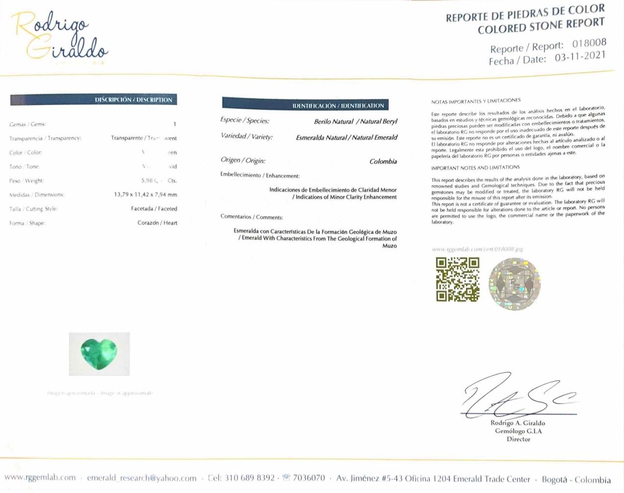 Halskette aus 18 Karat Gold mit zertifiziertem 5,98 Karat kolumbianischem Muzo-Smaragd und Diamanten im Angebot 4