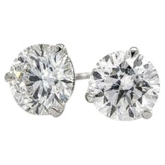 Certified 6 Carat 18K White Gold Lab Grown Diamond Stud Earrings