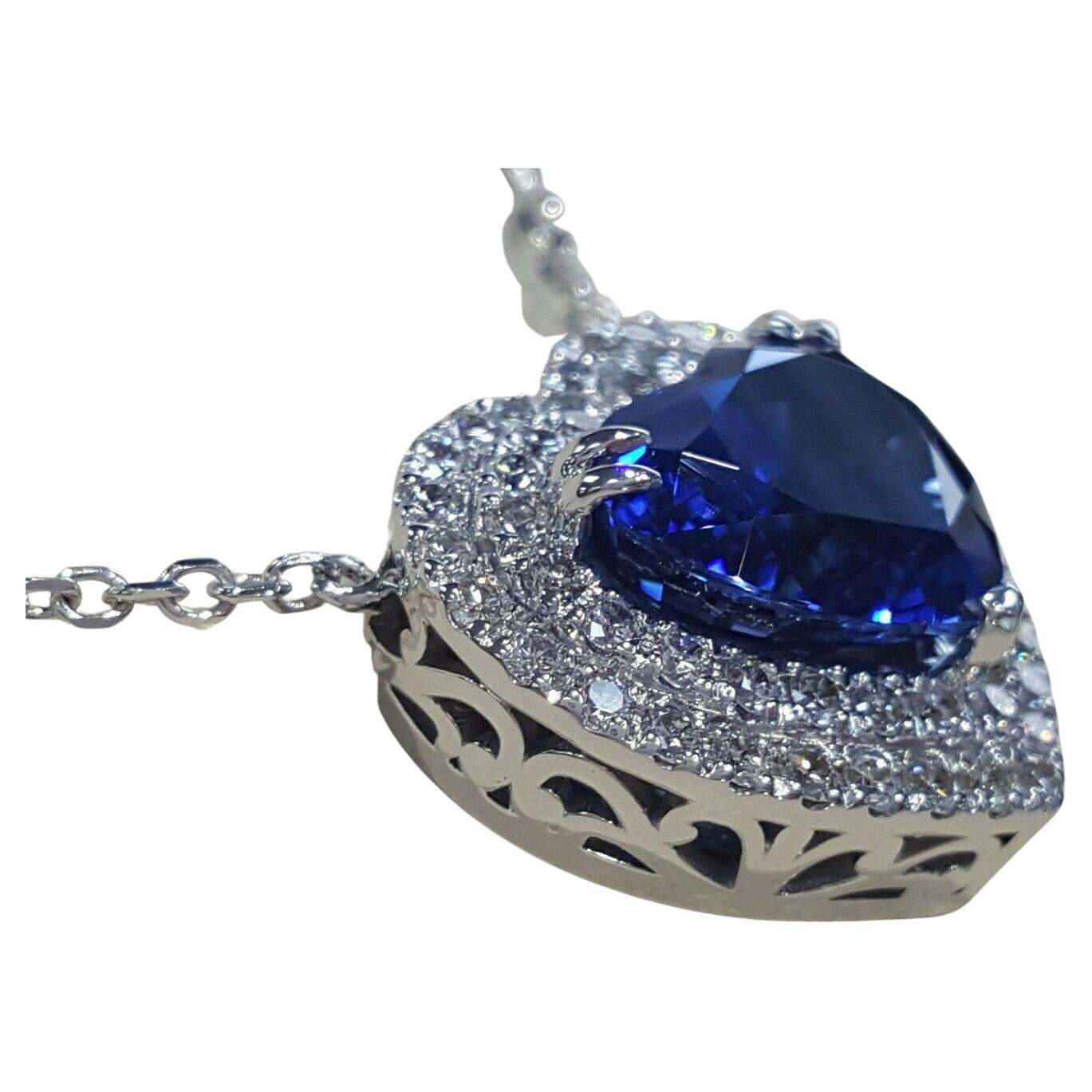 6.02 carat Heart Shaped Blue Sapphire Pendant
6.02 carat Heart Shaped Blue Sapphire with set in a handmade Platinum Pendant



