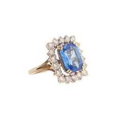 Certified 6 Carat Unheated Burmese Sapphire Diamonds 18 Karat Gold Cocktail Ring