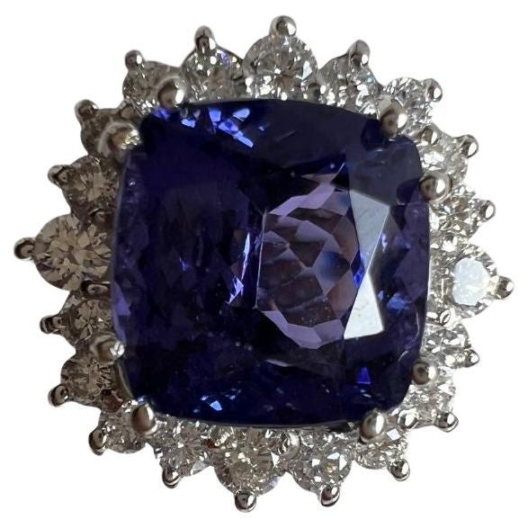 Zertifizierter 6,02 Karat violetter blauer Tansanit-Ring