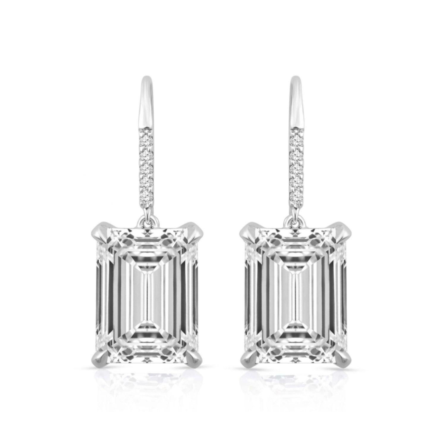 Certified 6.03 Carat J Color VVS1/IF Clarity Emerald Cut Diamond Studs In New Condition In Bangkok, Thailand