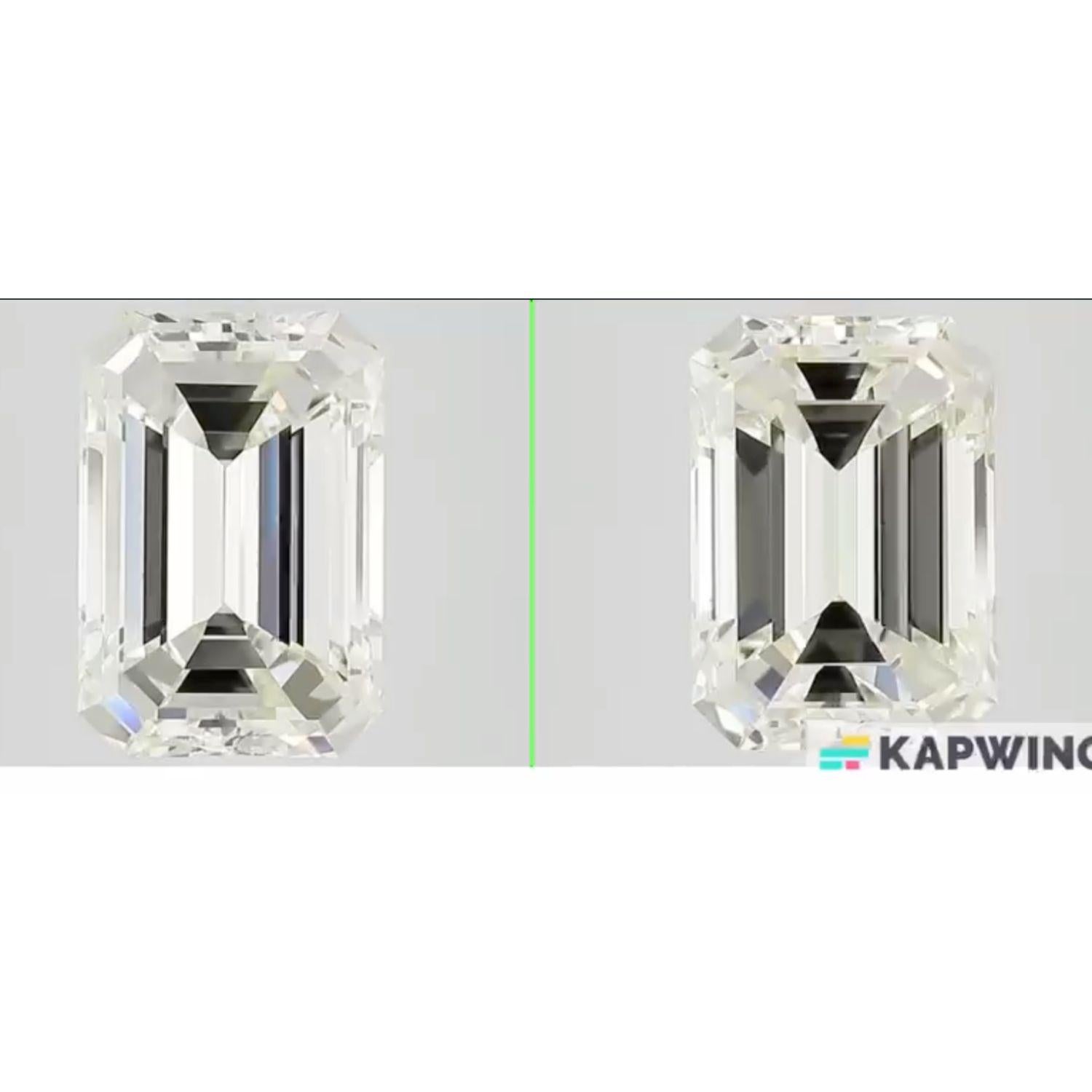 Women's or Men's Certified 6.03 Carat J Color VVS1/IF Clarity Emerald Cut Diamond Studs