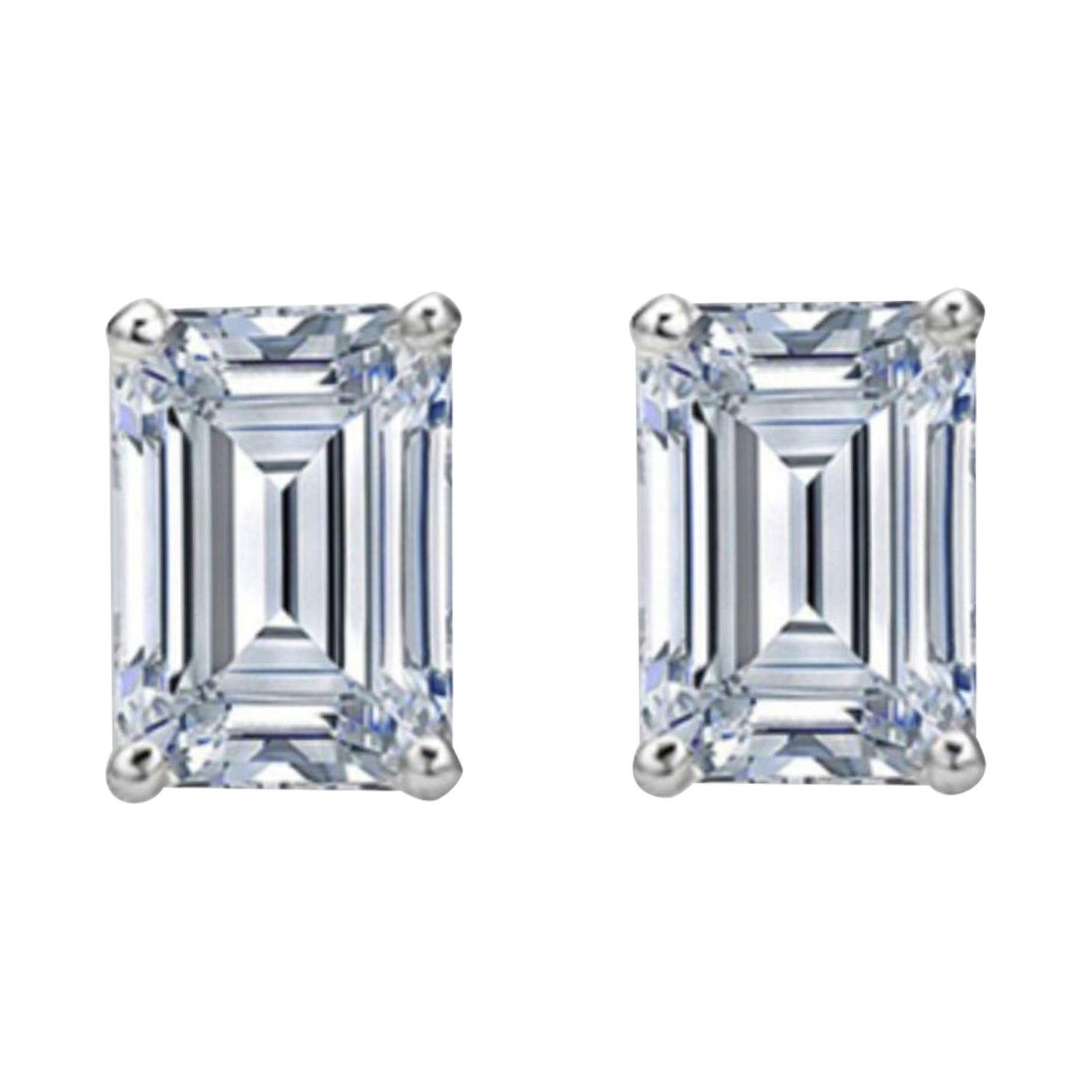 Certified 6.03 Carat J Color VVS1/IF Clarity Emerald Cut Diamond Studs