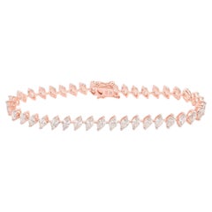 zertifiziertes 6.1 Karat Marquise-Diamant-Armband aus massivem 18k Roségold feiner Schmuck