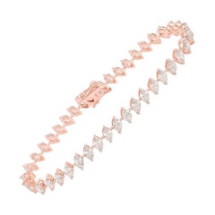 Zertifizierte 6,1 Ct Marquise Cut Diamond Tennis Armband 14k Rose Gold Feiner Schmuck