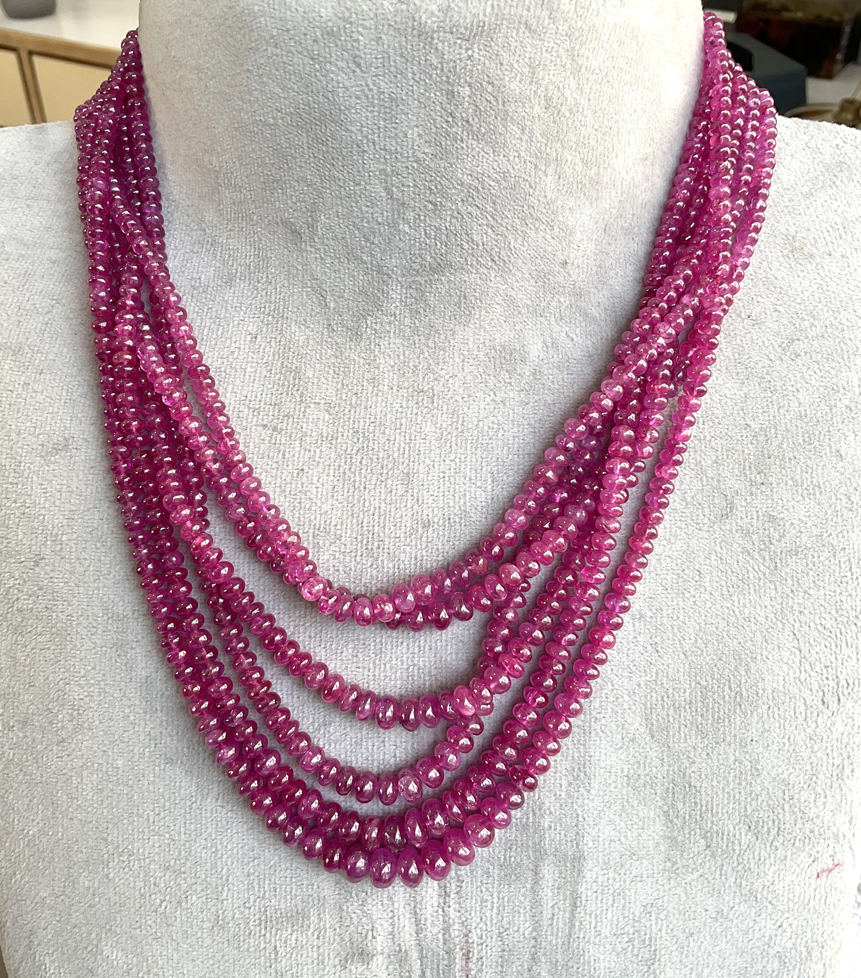 Art Deco Certified 620.66 Carats Burma Ruby Top Quality Beads For Jewellery Natural Gems For Sale