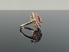 Certified 6.31 Carat Mandarin Garnet and Diamond Cocktail Engagement Ring