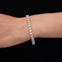 Certified 6.35 Carat Diamond Alternative Tennis Bracelet 14 Karat White Gold