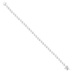 Certified 6.35 Carat Diamond Alternative Tennis Bracelet 14 Karat White Gold