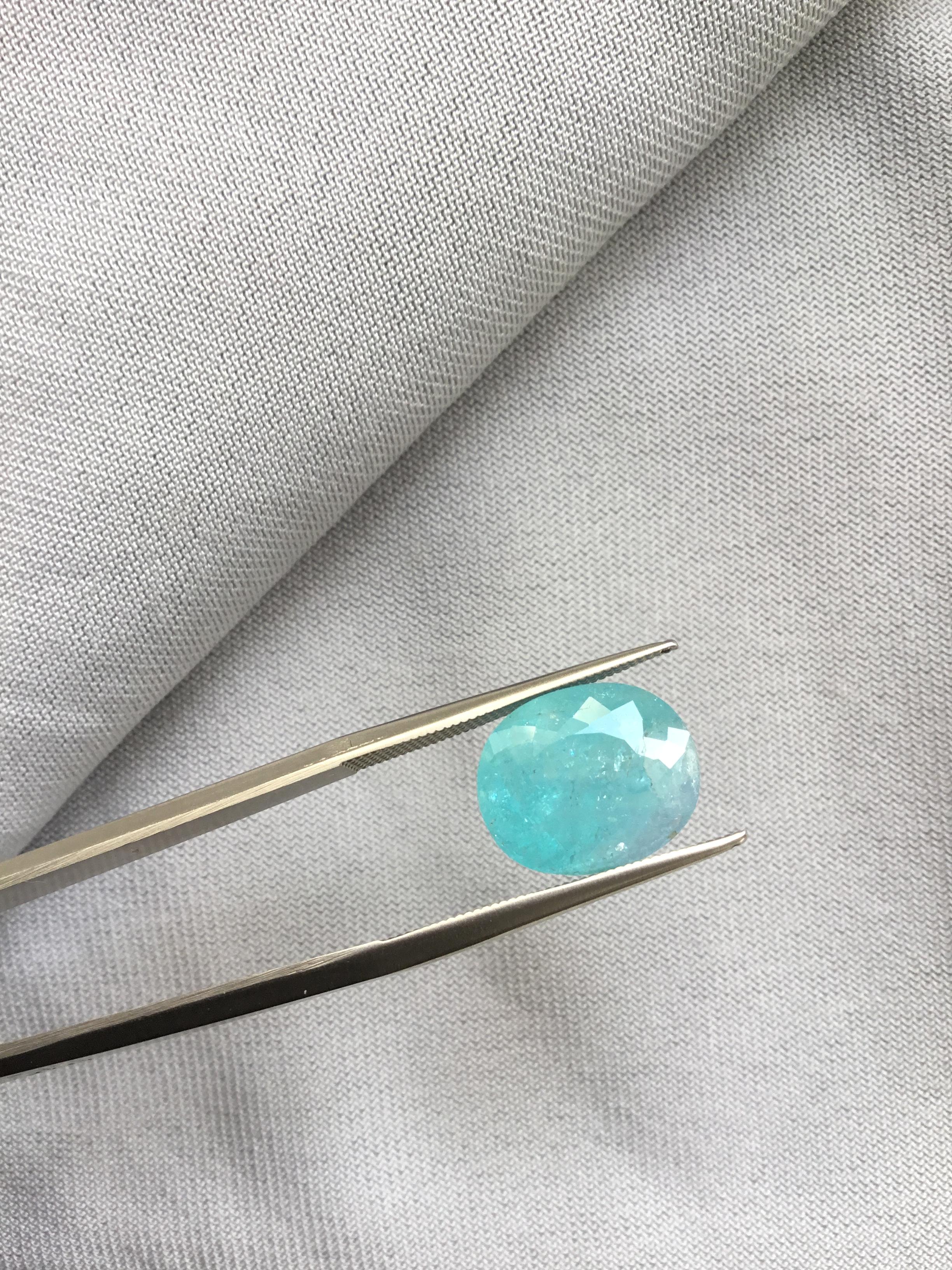 Exceptional 6.35 Carats Paraiba Tourmaline Oval Cut Stone for Fine Jewelry