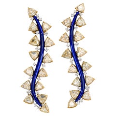 Certified 6.383 carat Yellow Diamond Earrings