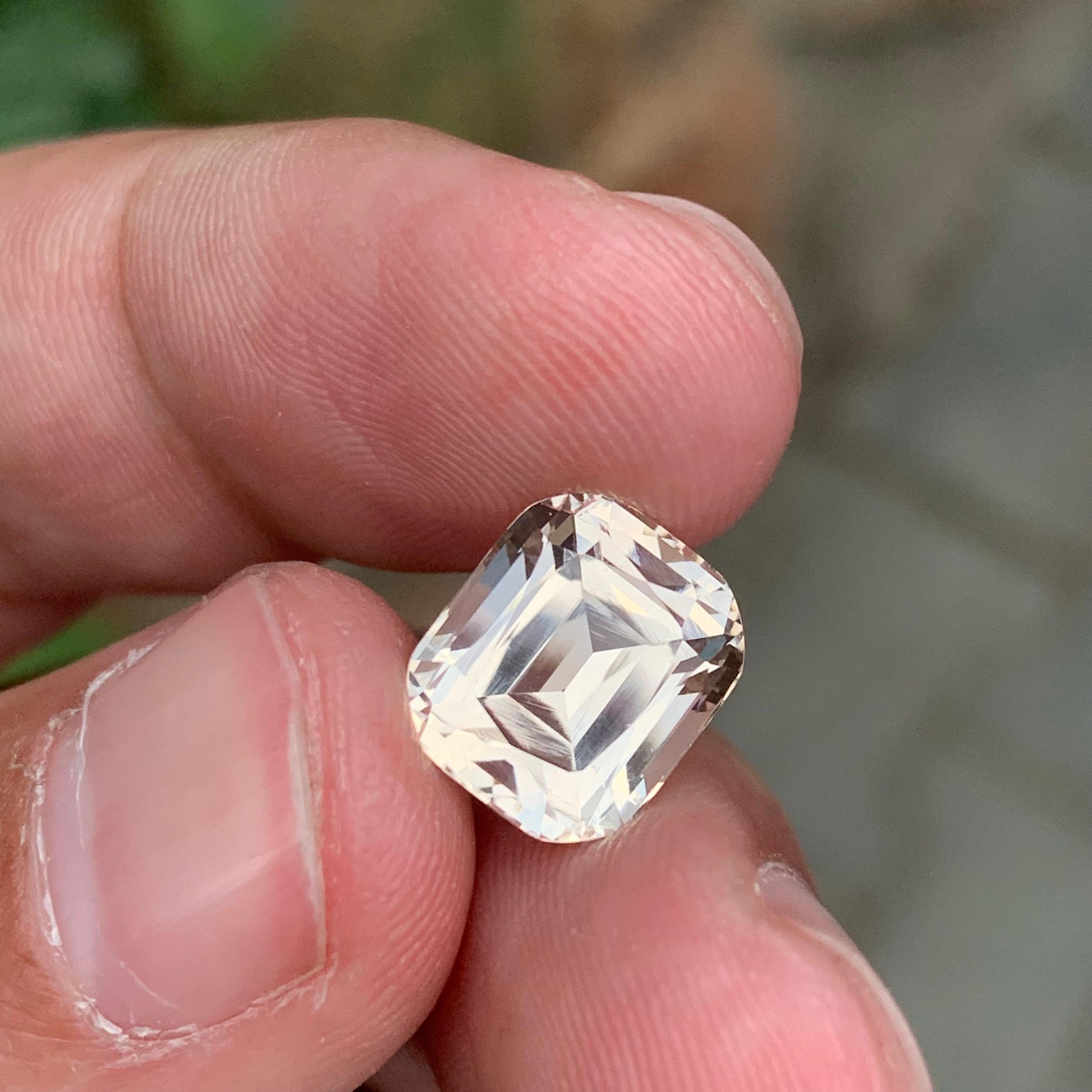 Arts and Crafts Certified 6.45 Carat Natural Loose Imperial Topaz Cushion Shape Gem For Sale