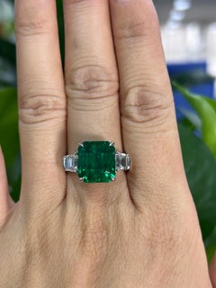 Zertifizierter 6,49 ct kolumbianischer Muzo Smaragd Klassischer Verlobungsring