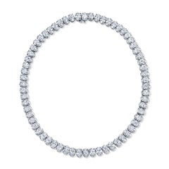 Collar de Diamantes Riviera Corte Oval Certificado de 65 Quilates