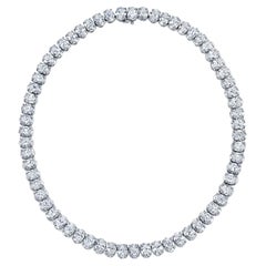 Collier Riviera certifié 65 carats de diamants taille ovale