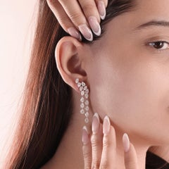 Certified Natural 6.55 Carat Pear Diamond Drop Earrings 18 Karat White Gold