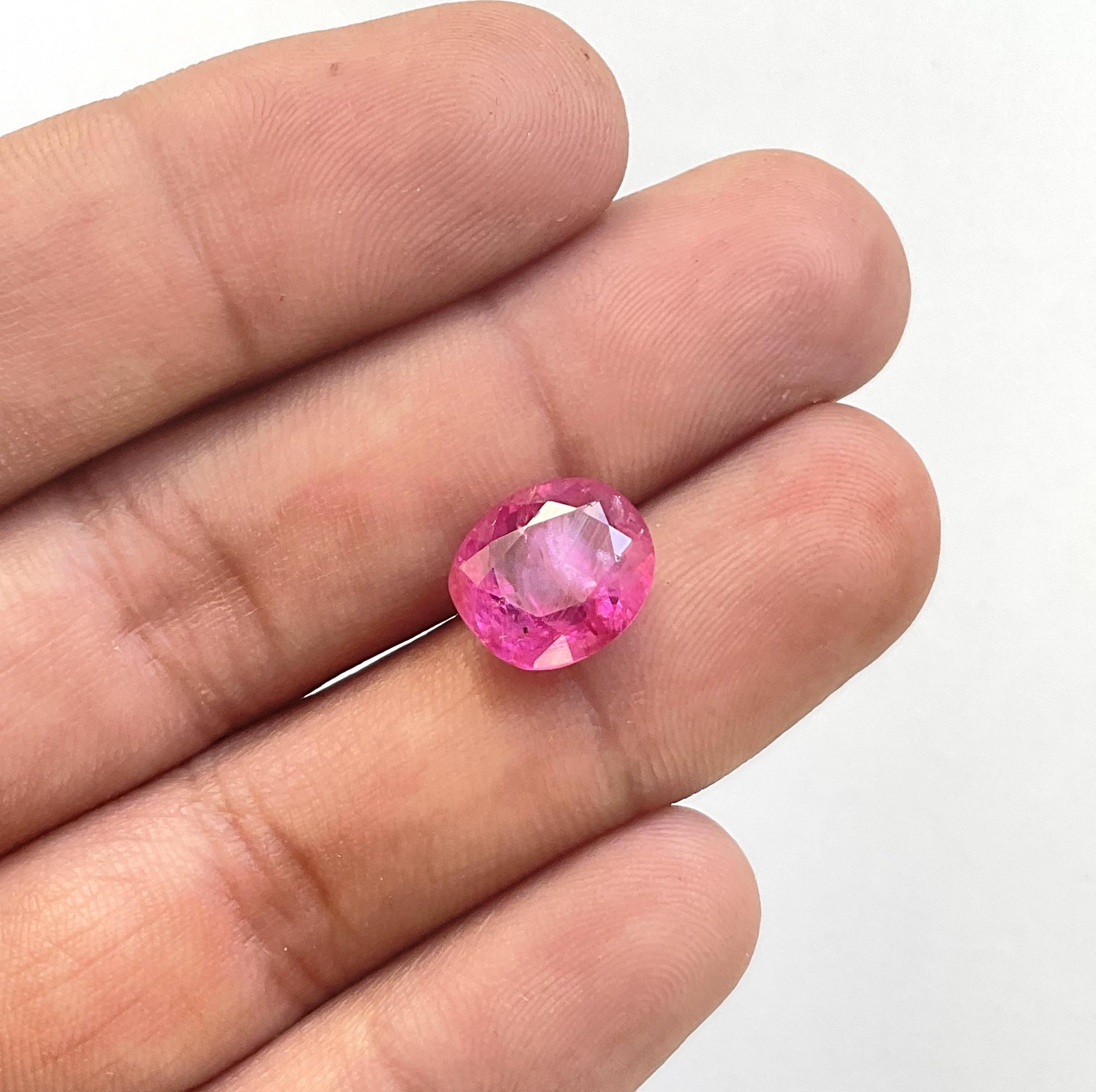 Zertifizierte 6,56 Karat Burma Rubin Kissen Facettenschliff Stein keine Hitze natürlichen Edelstein im Angebot 4