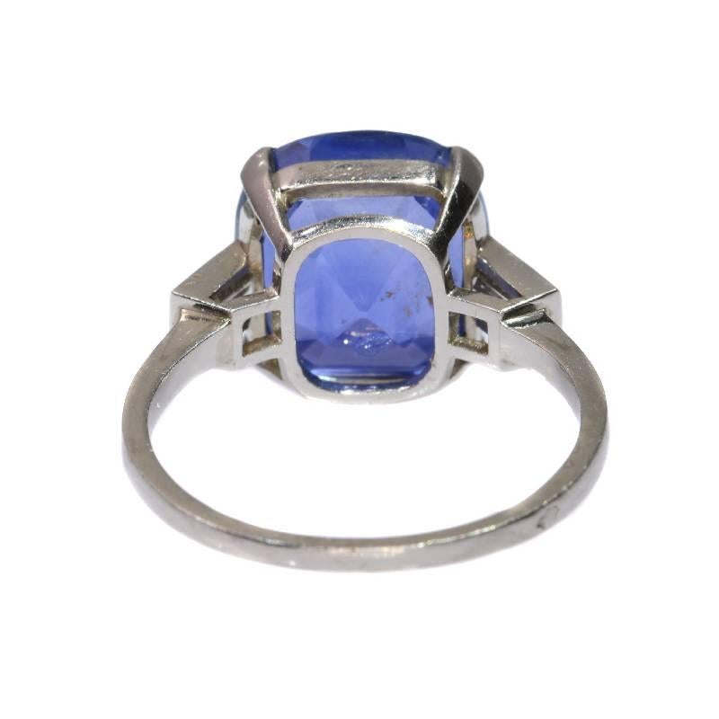 Certified 6.8 Carat Untreated Sapphire Platinum Engagement Ring 3