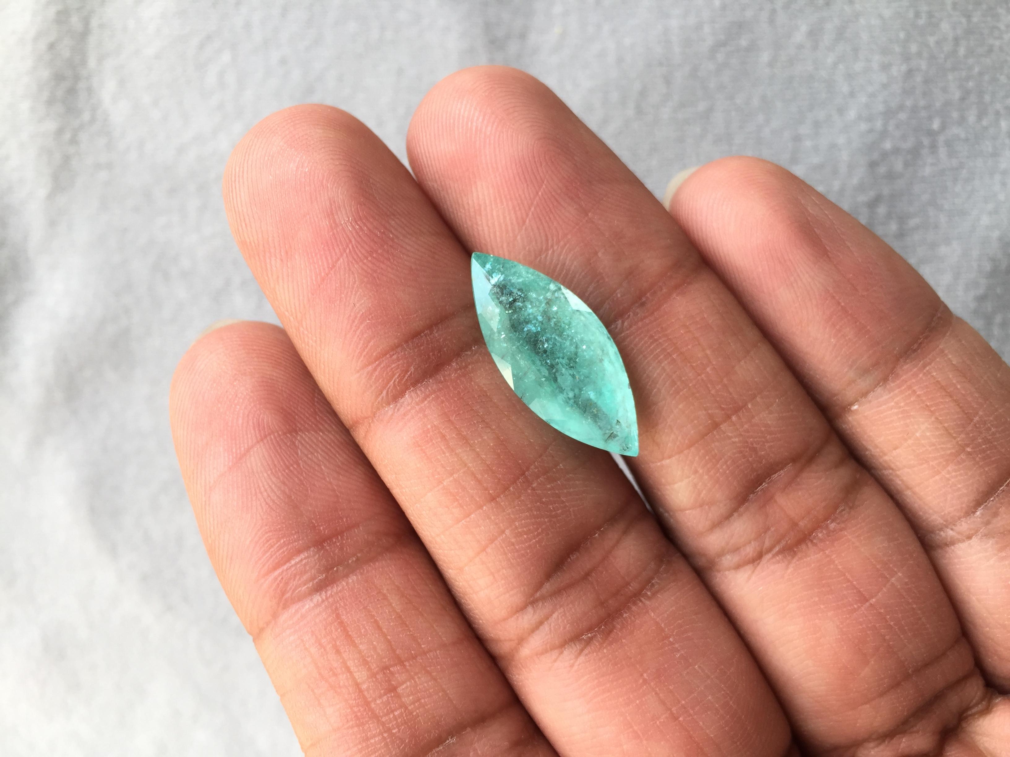 Certified 7.04 Carats Paraiba Tourmaline Marquise Cut Stone for Fine Jewellery Unisexe en vente