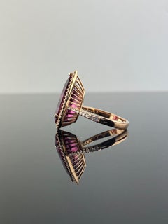 Certified 7.15 Carat Pink Tourmaline Rubellite Engagement Ring