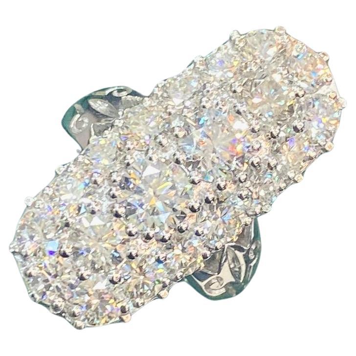 Diamants naturels certifiés 7.20 carats  Bague cocktail en or 18K