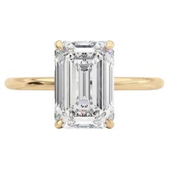Certified 7.22 Carat Emerald Cut Diamond Engagement Ring