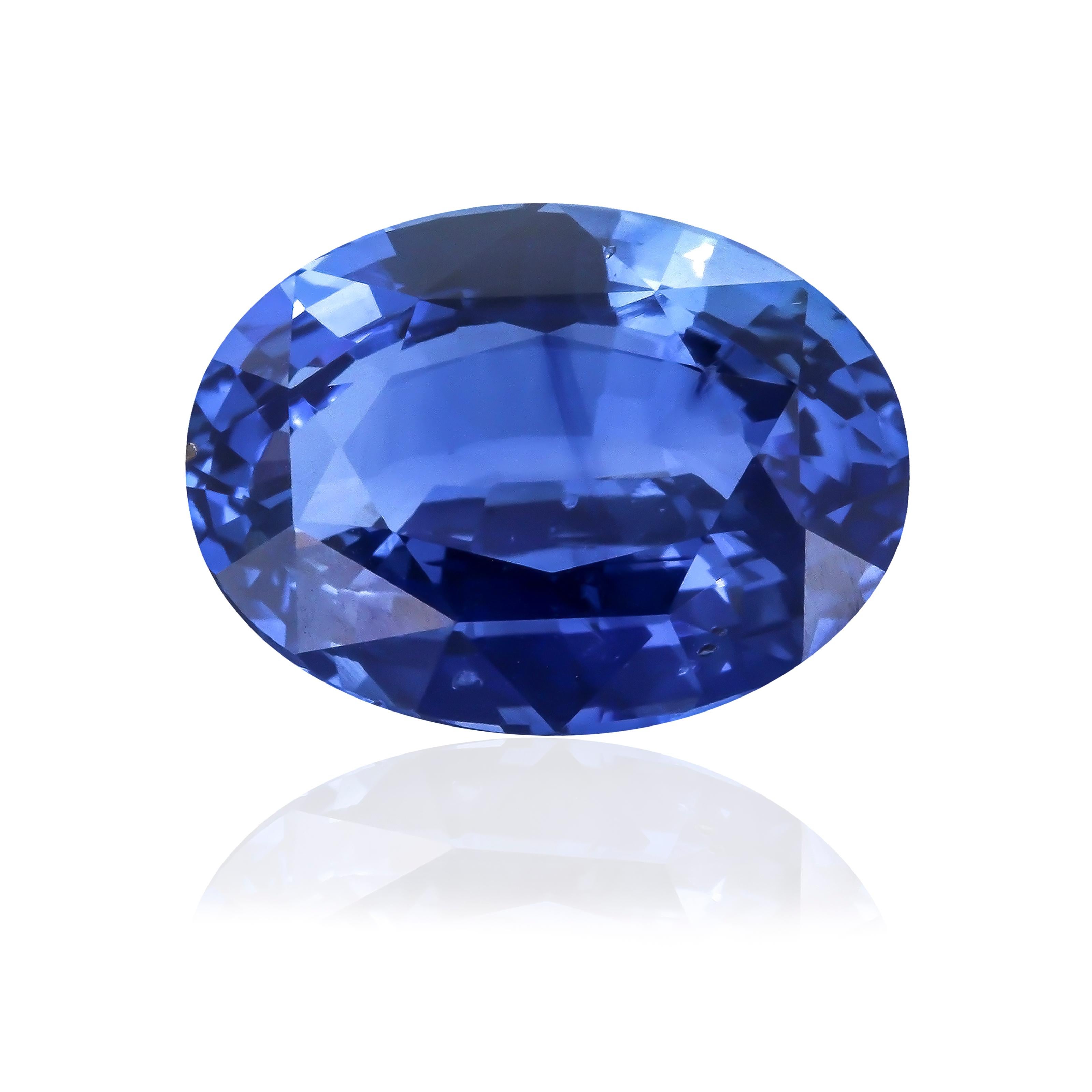 Oval Cut Certified 7.5 Carat Ceylon Sapphire Ring 'Natural & Untreated' Cornflower Blue  For Sale