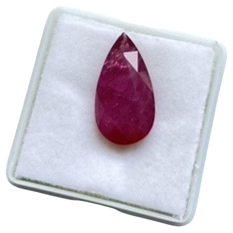 Pear Cut Certified 7.50 Carats Mozambique Ruby Pear Faceted Cutstone No Heat Natural Gem For Sale